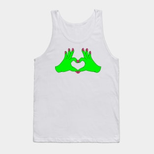 Hand Heart Alien Tank Top